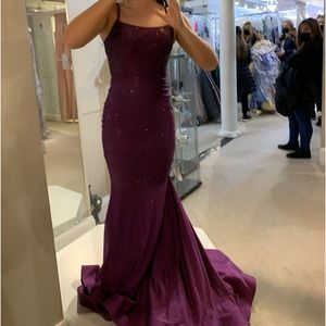 Gorgeous prom dress. Worn x1 for 2 hrs. Deep purple, size 0.